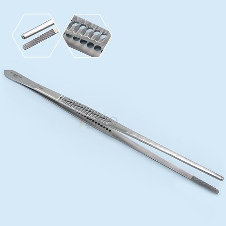 Thumb Dressing Tissue Forceps Serrated Tips 12" Dissecting Tweezers
