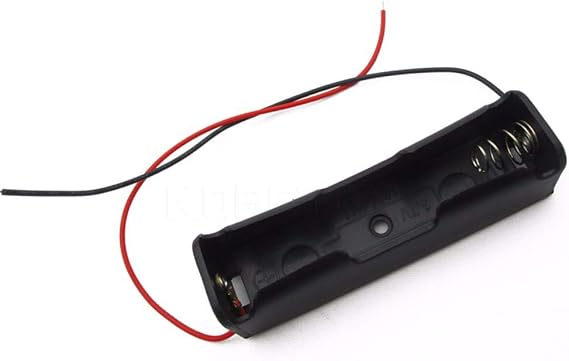 Envistia Mall 1S 18650 Battery Holder Case Box for 1X 18650 Button Top 3.7V Li-Ion with 6" Wire Leads