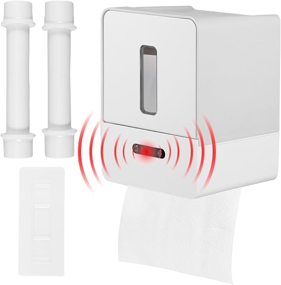 Smart Touchless Toilet Paper Dispenser, Automatic Toilet Paper Dispenser Touchless, Automatic Paper Towel Dispenser Touchless for Kitchen Bathroom, Touchless Wall Mounted Toilet Paper Holder