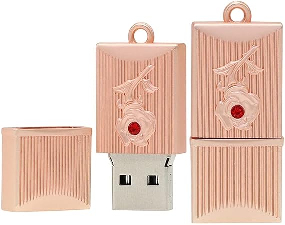 64GB Rectangle Shape USB Flash Drive USB Drives Memory Stick Thumb Drives USB 2.0 Disk Pen Drive Pen Drive USB Drive Date Storage Flash Disk Zip Drive USB Stick (Rose Gold)
