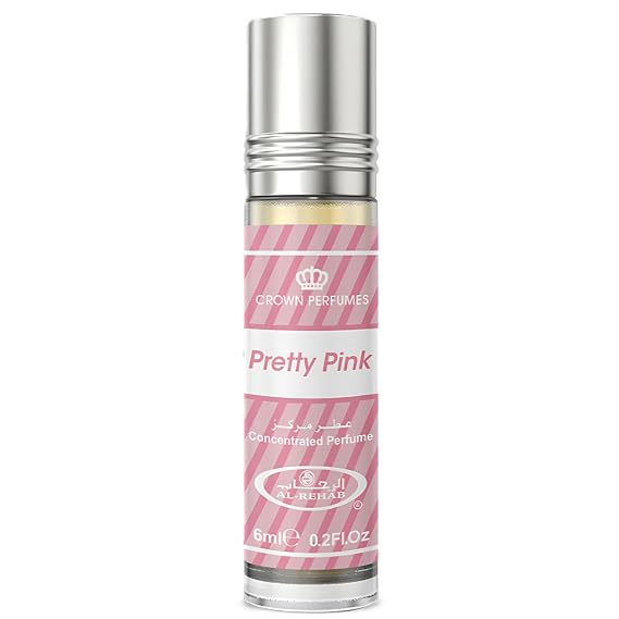 Al-Rehab, Pretty Pink Concentrated Perfume Rollerball for Women, 0.2 Ounce