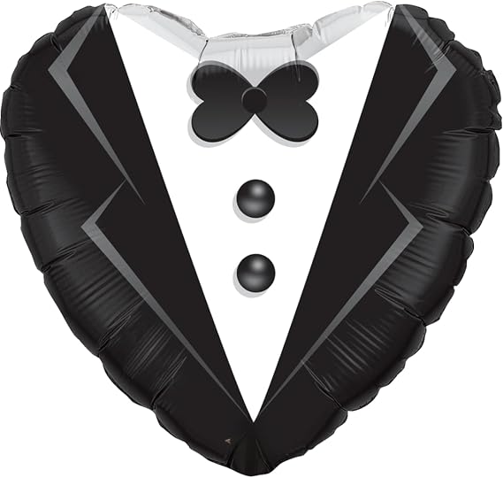 Qualatex 15784 Wedding Tuxedo 18" Heart Shaped Foil Balloon