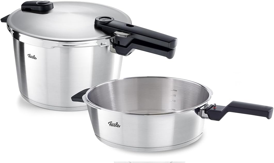 Fissler Vitaquick Premium 8.0L 4.0L Pressure Cooker Set