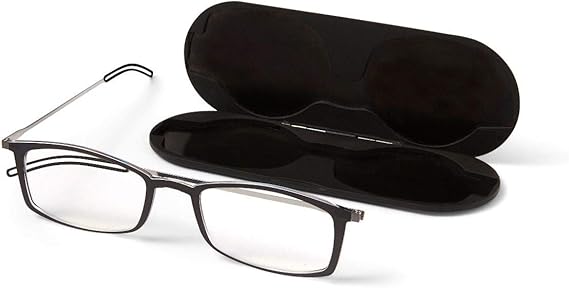 ThinOptics Unisex Adult Glasses Reading, Regular Case / Rectangle Black, 1.00 US