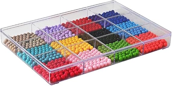 Fixed 12 Grids Clear Plastic Storage Box with Detached Lid, Transparent Organizer Case for Bead, Button, Jewelry, Sewing Kit, DIY Accessories, Dental Supplies, Small Parts