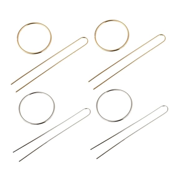 4 Sets Simple U Shaped Hair Fork Alloy Hair Styling Clip
