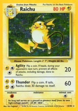 Pokemon - Raichu (14/102) - Base Set - Holo