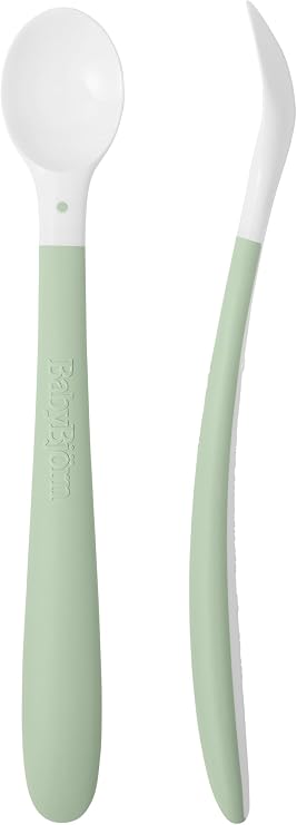 BabyBjorn Feeding Spoon, 2-Pack, Powder Green