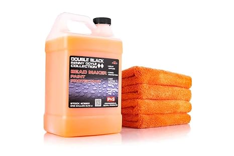 P & S PROFESSIONAL DETAIL PRODUCTS Bead Maker with 4 Eagle Edgeless Microfiber Towels by The Rag Company - Paint Protectant & Sealant, Long Lasting Gloss Enhancement, Hydrophobic Finish (1 Gallon)