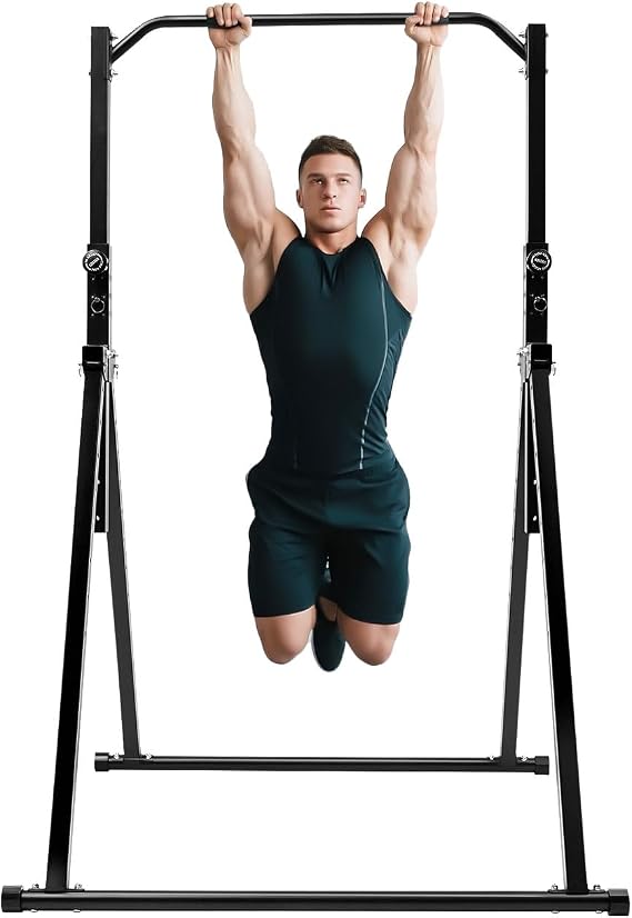 Foldable Pull Up Bar, Multifunction Foldable Power Tower, Height Adjustable Pull Up & Dip Station for Home Gym, Workout Training Equipment