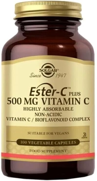 SOLGAR ESTER-CT PLUS 500 MG VITAMIN C KAPSÜL C VİTAMİNİ İÇEREN TAKVİYE EDİCİ GIDA 100 kapsül