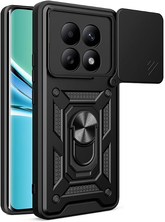 UnDePlus Xiaomi Redmi Note 15 5G ile uyumlu Kılıf Kamera Korumalı Zırh Tank Sürgülü Vega Kapak Siyah