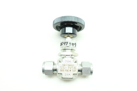 SWAGELOK SS-1VS6 0.73 CV, Bonnet Needle Valve, Integral, Stainless Steel, VEE STEM