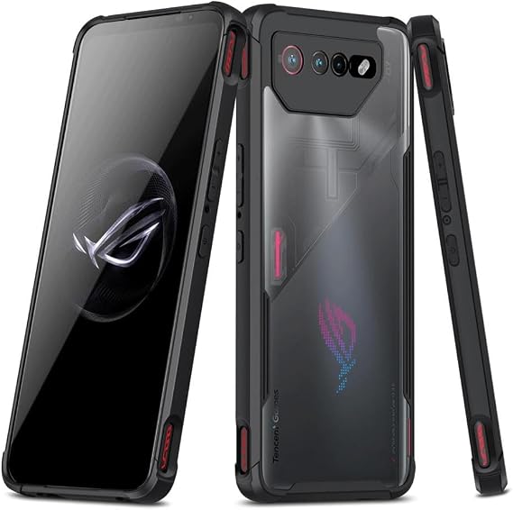 Anti-yellowing Clear Back Case for ROG Phone 7, ROG 7 Ultimate Case, Black