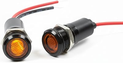 Alpinetech 2PCS PLB12M 12mm 12 120V AC LED Metal Black Bezel Signal Indicator Pilot Dash Light Yellow