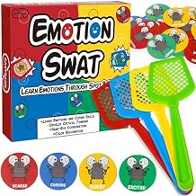 Garybank Emotions Swat Games for Kids Social Emotional Learning Activities, W/56 Emotion Cards, Speech Therapy Materials for Autism, Play Therapy Toys for Counselors, Sight Word Game