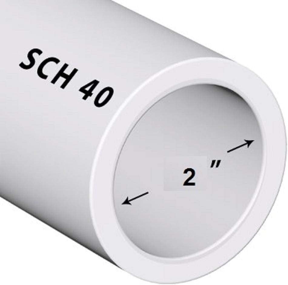 Premium Landscape Pool Spa PVC Pipe Sch 40 2 Inch 2.0 5 FT  White  PVC