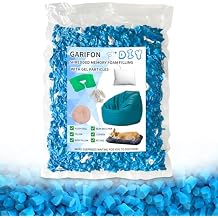 5lbs Bean Bag Filler, Pillow Bean Bag Stuffing Filling, Shredded Memory Foam Filling, Punching Bag Filler, Foam Refill for Pouf/Ottoman Stuffing/Couch/Boxing Bag, Added Gel Particles