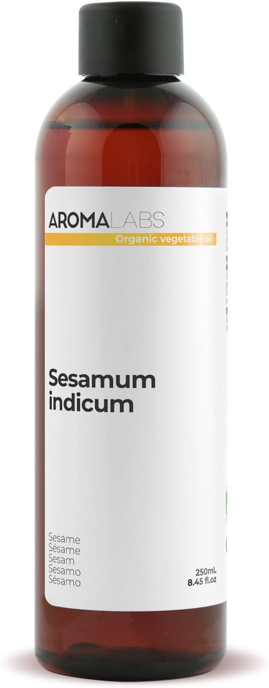 ORGANIC - SESAME SEED Oil - 250mL - 100% Pure, Natural, Cold Pressed and AB Certified - AROMA LABS French Brand