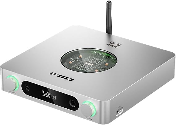 FiiO K13 R2R Desktop DAC & Headphone Amp, High-Fidelity 24Bit R2R DAC, Powerful 2400mW Output, LDAC Bluetooth Streaming, Dual Power Supply, 10-Band PEQ, Balanced XLR & RCA Audio Output (Silver)