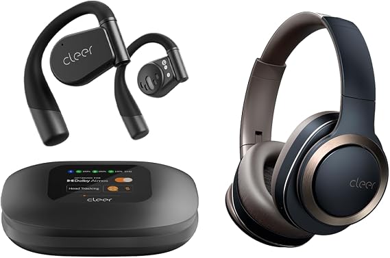 Cleer ARC 3 Open Ear Headphones - Dolby Audio, Snapdragon Sound, Enduro ANC Noise Cancelling Over The Ear Bluetooth Headphones with Mic