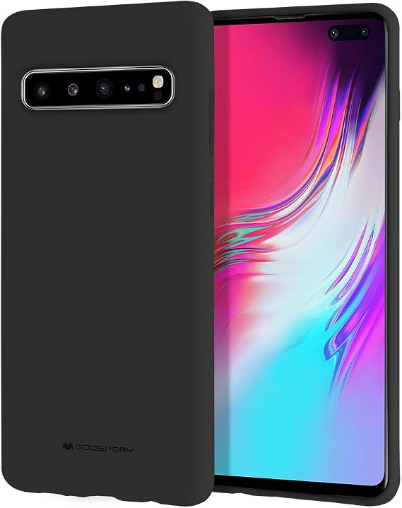 GOOSPERY Soft Feeling Jelly for Samsung Galaxy S10 5G Case (2019) Silky Slim Bumper Cover (Black)
