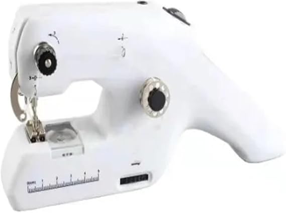 Mini Handheld Sewing Machine Embroidery Sew Adult Beginners Stitch Electric For Needlework DIY Clothes(White)