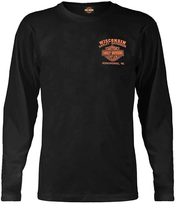 Harley-Davidson Men's Custom Freedom Long Sleeve Crew-Neck Shirt - Black