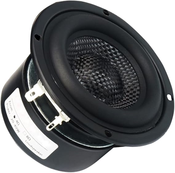 1pc 3 Inch Subwoofer Speaker 4Ohm 8Ohm Super Bass Speaker 25W Woofer Low Frequency Glass Fiber Woven Basin Loudspeaker Car Subwoofer (Size : 4Ohm-Circular)