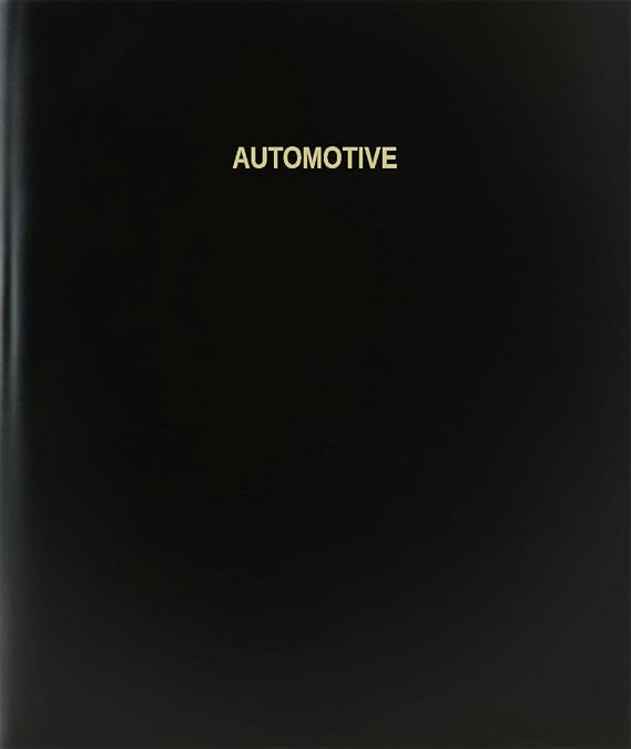 BookFactory Automotive Log Book/Journal/Logbook - 120 Page, 8.5''x11'', Black Hardbound (XLog-120-7CS-A-L-Black(Automotive Log Book))