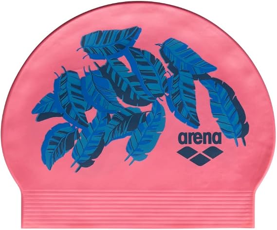 Arena Unisex Adult Ultra Soft Printed Latex Swim Cap for Fitness Swimming, Reinforced Edge, Fits Long Hair