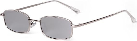 Retro Narrow Rectangle Sunglasses for Women Men 90s Square Glasses