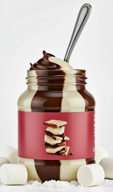 S'mores Spread: Marshmallow Creme & Graham Cookie Crumble Dessert Spread, Sweet Topping for Waffles, Pancakes, Toast, Ice Cream & Snacks, 13 oz BG Jar