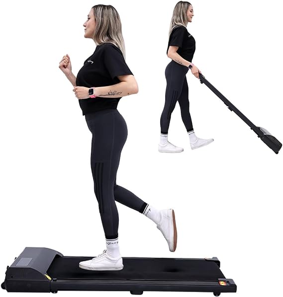 MotionGrey - Compact Walking Pad Treadmill Under Desk - Sturdy Under Desk Treadmill for Office Under Desk - Small Portable Treadmill Desk - Remote Control Mini Treadmill with Max Speed 6km/265lb