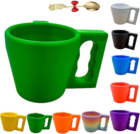 Ice Cream Pint Holder, Ice Cream Containers, 3D Printed Insulated Cup, Insulated Arm Sleeve Containers with Spoon and Handle for Yogurt and Frozen Desserts, Gift for Icecream Lover(Green)