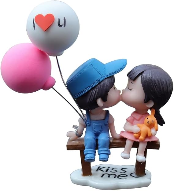 Cartoon Couple Car Decoration, Cute Couples Ornaments Car Interior Decoration Accessories with Balloon for Car Bedrooms Home Desks
