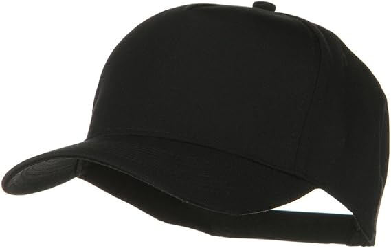Solid Cotton Twill 5 Panel Prostyle Snap Cap - Black OSFM