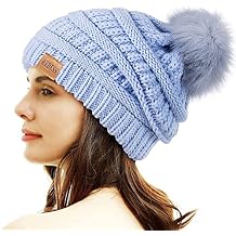 REDESS Women Winter Pom Pom Beanie Hat with Warm Fleece Lined