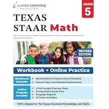 State of Texas Assessments of Academic Readiness (STAAR) Test Practice: 5th Grade Math Practice Workbook -length Online Assessments: Texas Test Study Guide (STAAR Redesign by Lumos Learning)