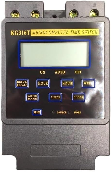 KG316T 25A Intelligent Microcomputer Programmable Electronic Timer Time Switch Relay Controller AC 220V 380V(AC 220V)