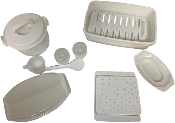 DIRECTV Ultimate Microwave Cooking Kit, Roaster Steamer Egg Maker, White