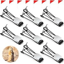 Qualirey 8 Set Outdoor Gopher Traps Bulk - Reusable Galvanized Gopher Trap with Red Stick Flags Weather Resistant Mole Vole Trap Killer for Farm Lawn Yard Garden (Black)