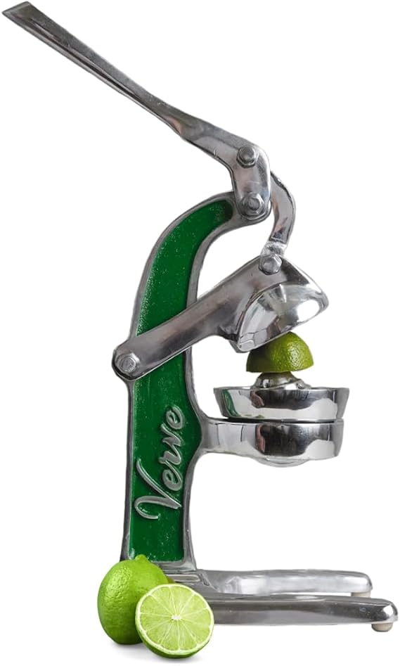 Artisan Crafted Cast Aluminum Professional Grade Manual Hand Press Juicer For Fresh Squeezed Orange, Lemon, Lime, Grapefruit and Citrus Fresh Morning Drinks, or Cooking by Verve CULTURE,Green