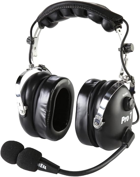 Heil Sound Original PRO7 Black Industrial Headset with Dynamic Microphone, HC-7 Mic Element