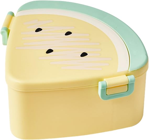 Bento Box with Compartments Portable Lunch Box Cartoon Watermelon Bento Boxes for Afternoon Tea Fruit Leakproof Salad Lunch Containers for Work Picnic Travel Microwave Dishwasher Available, Yellow