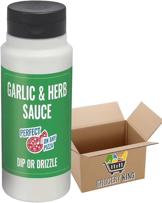 Garlic & Herb Sauce – Creamy & Indulgent Family Pack, Perfect for Dipping or Drizzling, 930ml (Single or Pack of 2) Grocery King (Pack Of 1)