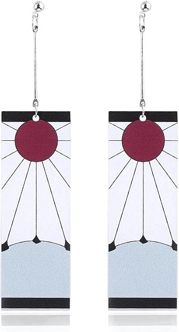 Demon Slayer Tanjiro Kamado Tanjirou's Hanafuda Earrings - Anime Earrings for Men and Women