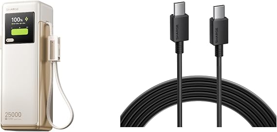 sharge Hyper Tower 170 Laptop Power Bank &240W USB C Cable Bundle