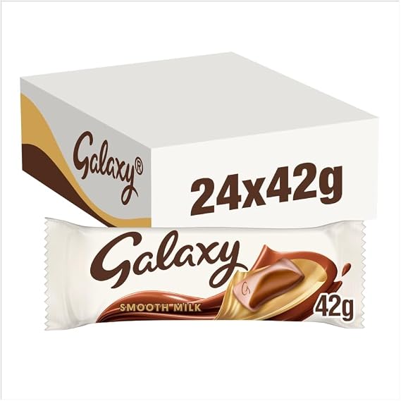 Galaxy Smooth Milk Chocolate Multipack, 24 x 42g | Premium Creamy Chocolate Bars Bulk Box | Ideal for Office Snacks, Chocolate Gifting, Sharing & Daily Indulgence | Vegetarian Friendly Chocolate