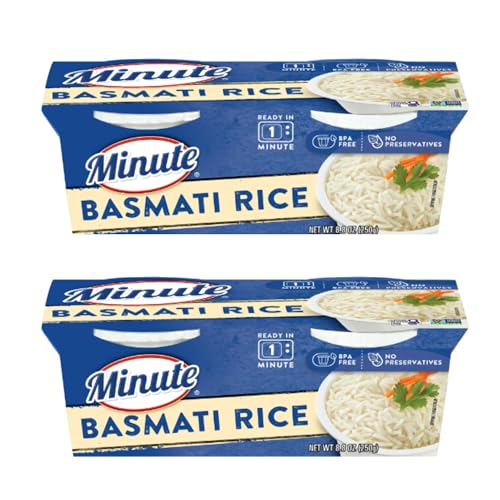 Microwavable Basmati Rice Bundle. Includes Two-8.8 Oz Packages of Minute Microwavable Basmati Rice! Total of 4 Cups of Instant Cooked Rice!  With a BELLATAVO Fridge Magnet!